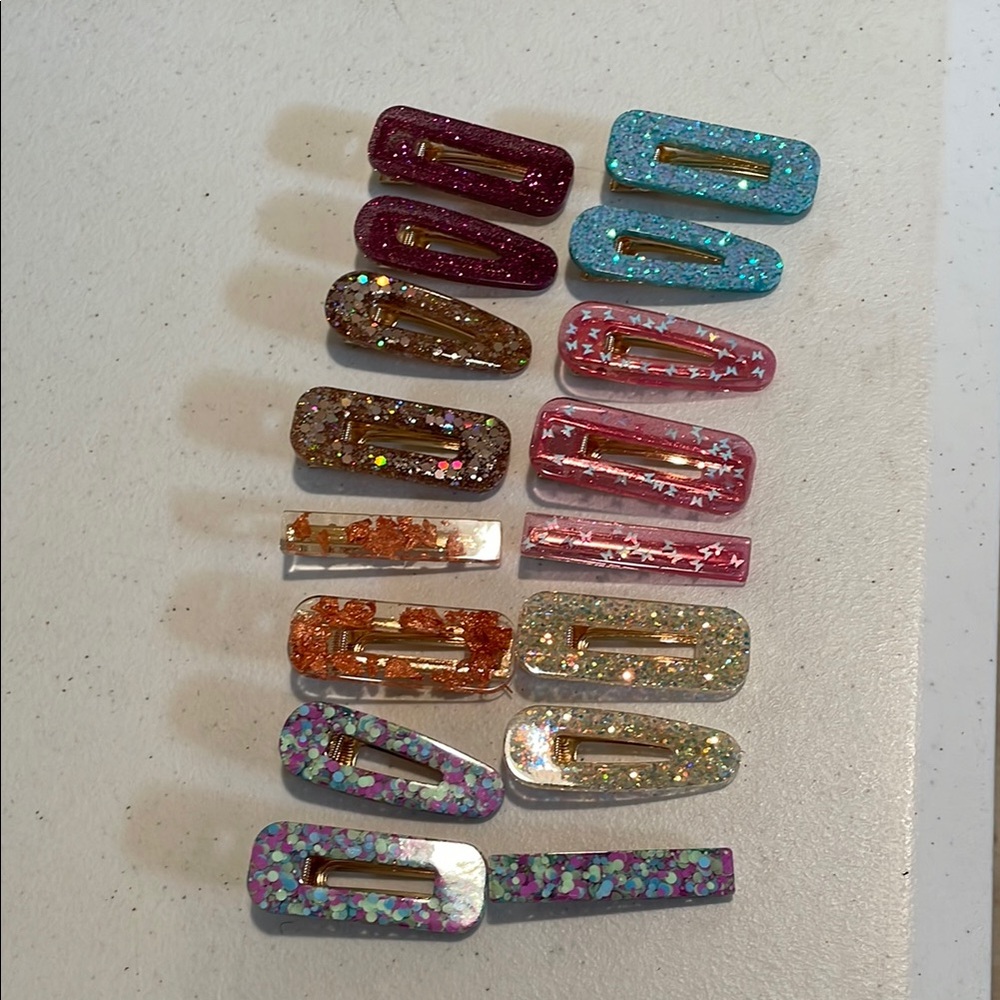 Colorful Glitter Hair Clips Set